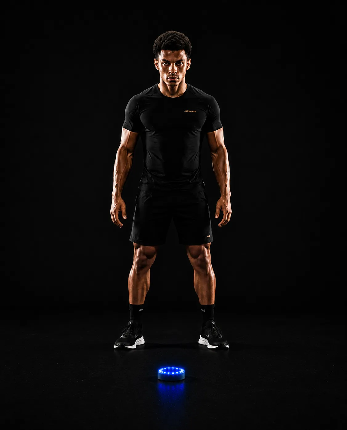 Athlete standing, ready to see the signal