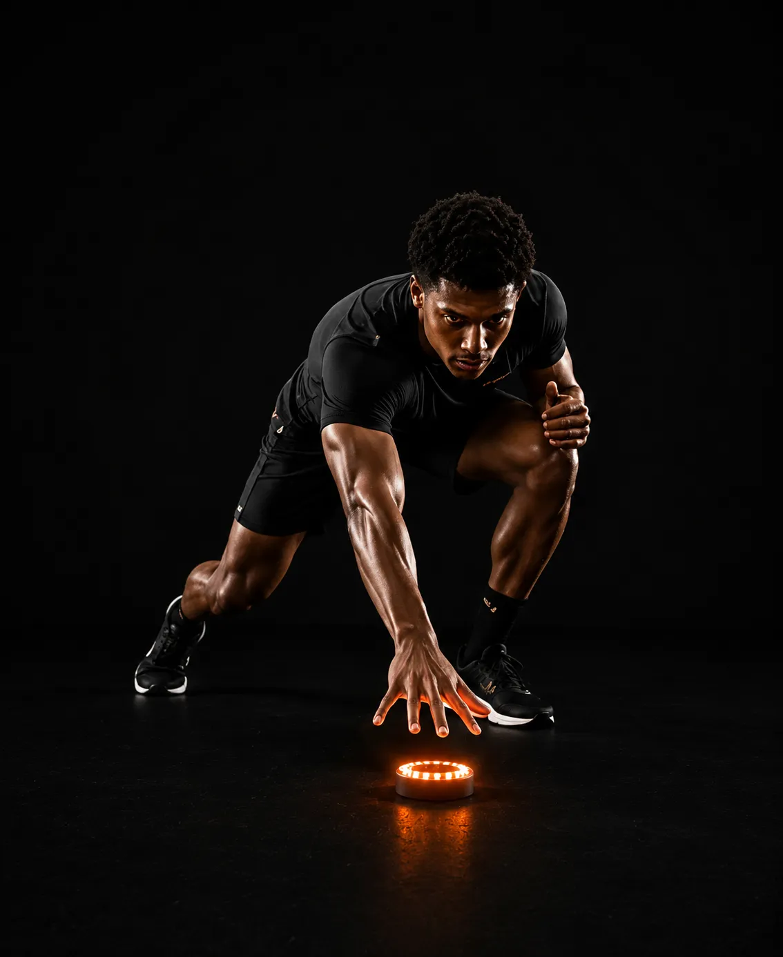 Athlete reaching to react on the pod