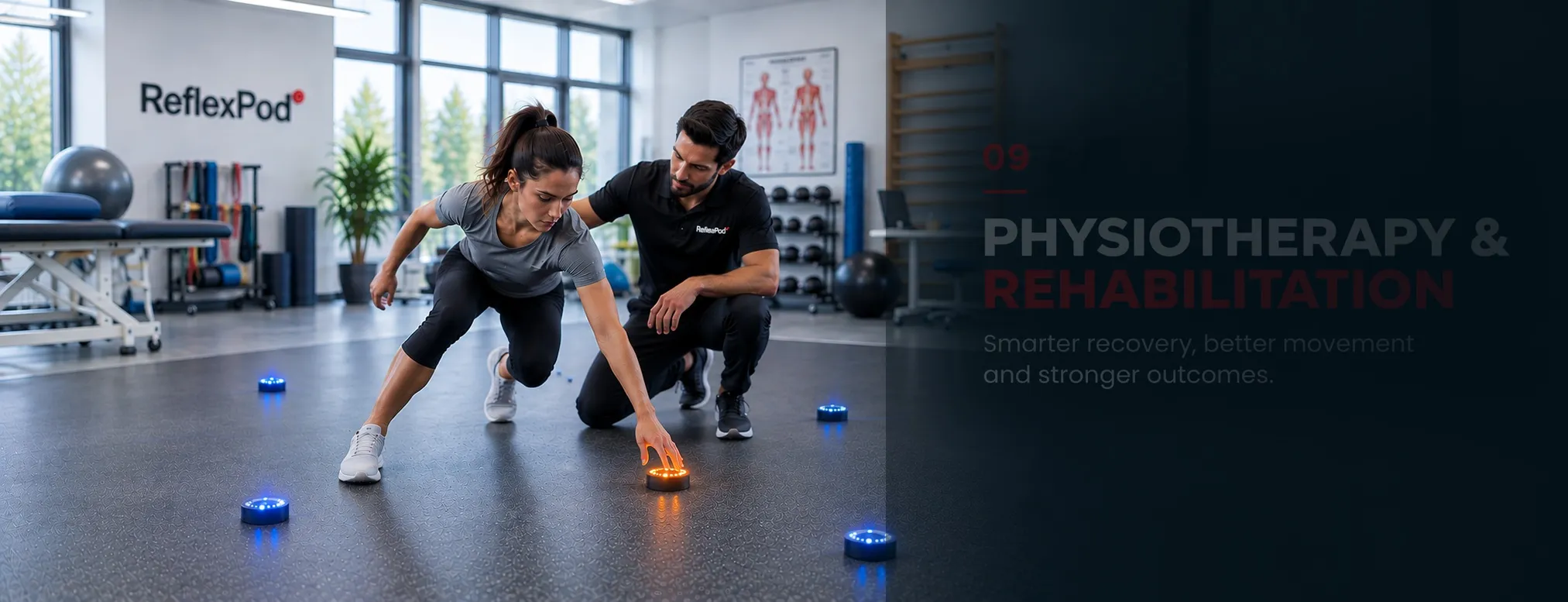 Physiotherapy and rehabilitation training with ReflexPod